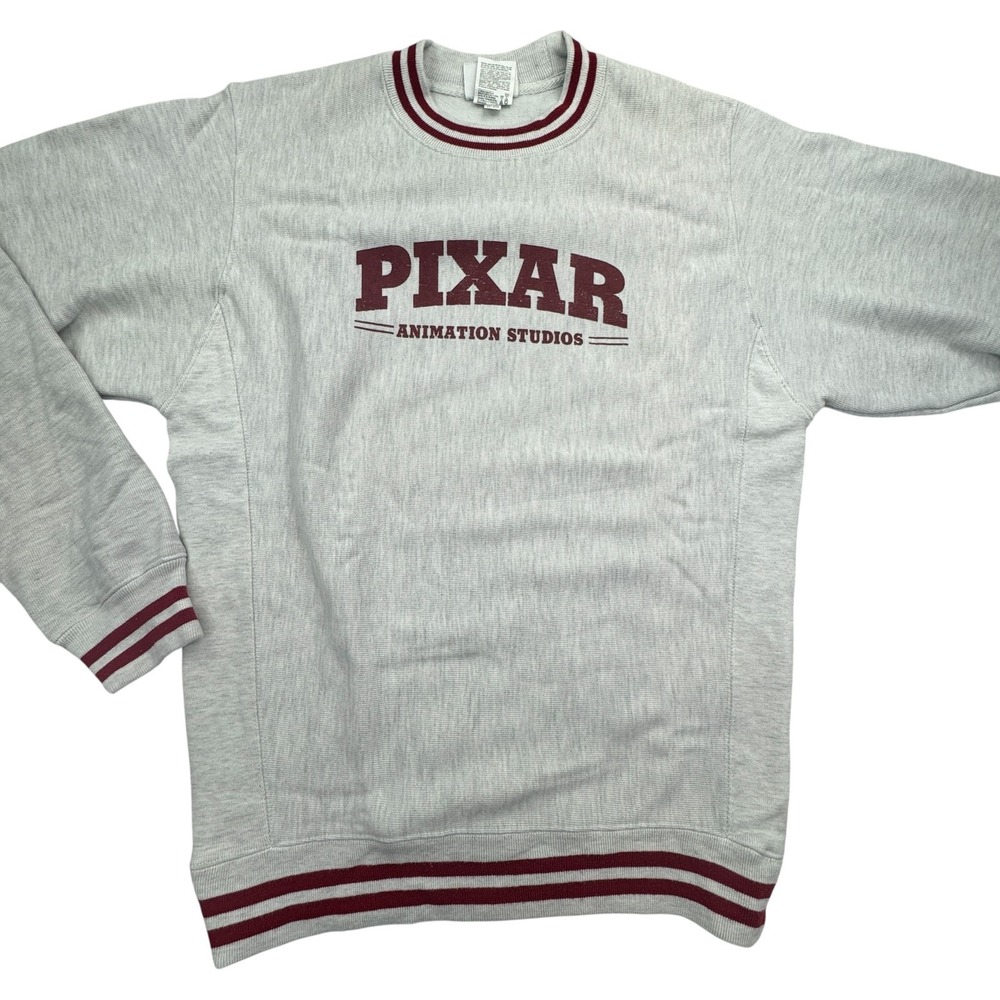 Pixar Studios x Champion Sweatshirt XS Mens Gray Crew Neck Reverse Weave Disney